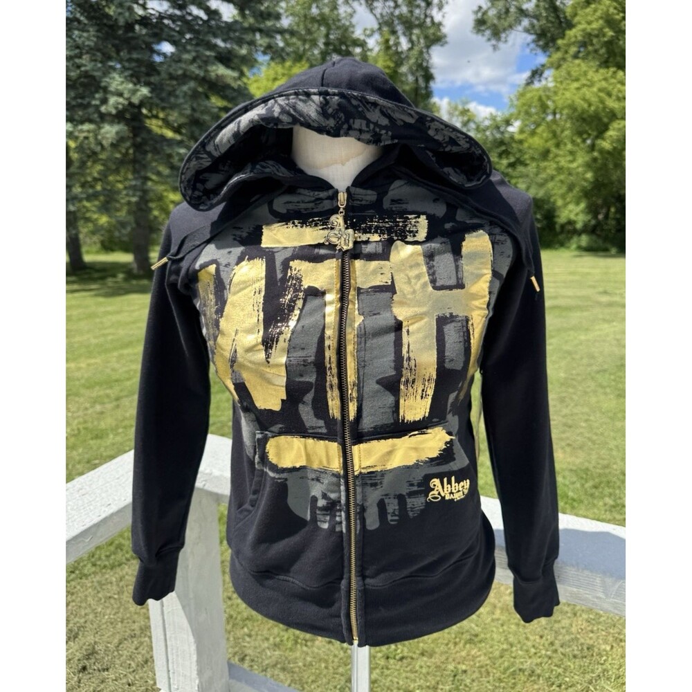 RARE NWT Abbey Dawn Avril Lavigne "WTH" What The Hell Gold Grunge Emo Hoodie S